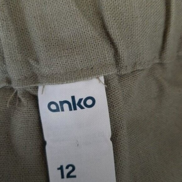 ANKO / Linen Cotton Blend Casual Pants Sage Green Sz 12 - Picture 9 of 10